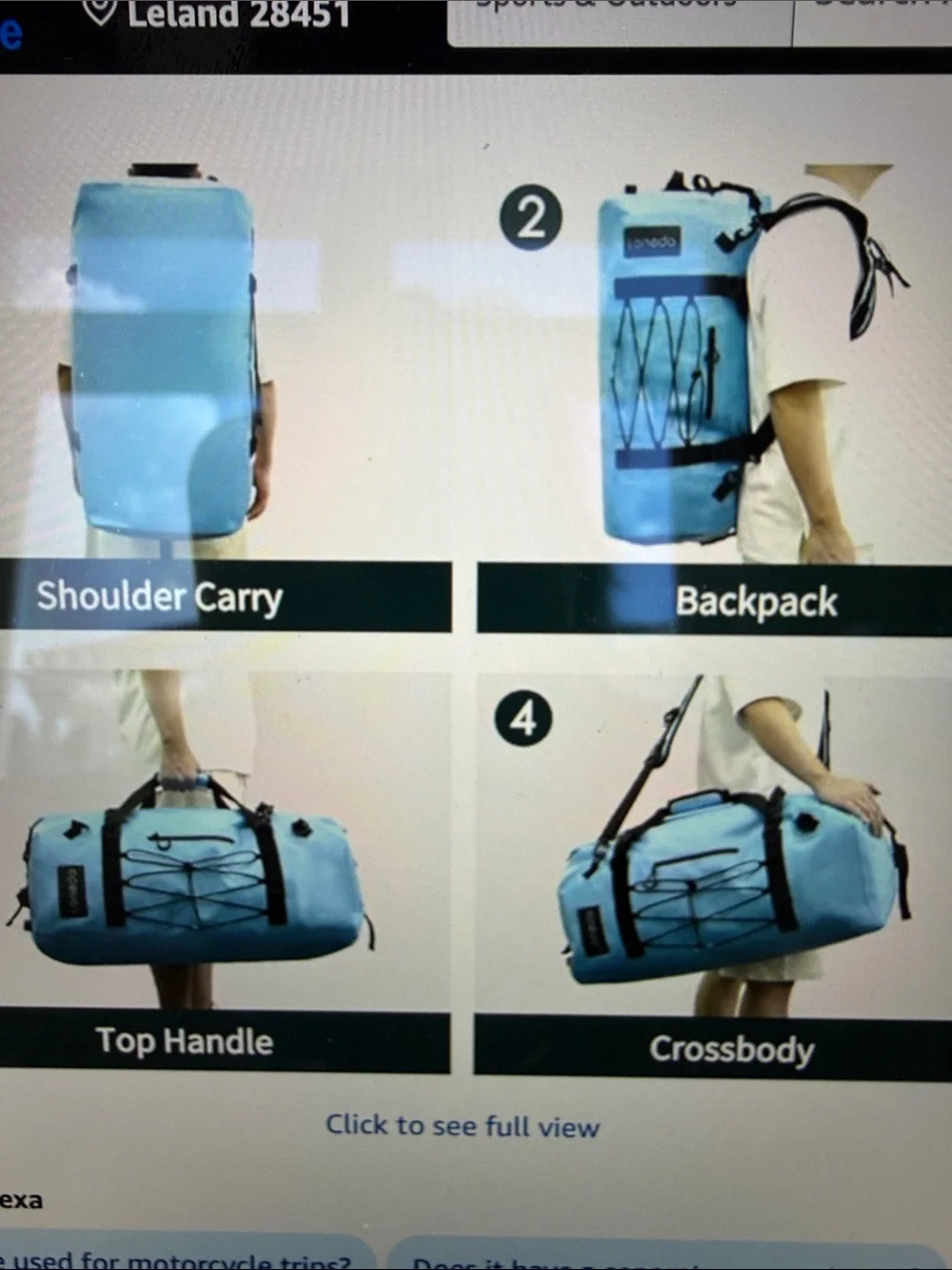 New Convertible Duffel/Backpack Waterproof by Laneda Bright Orange